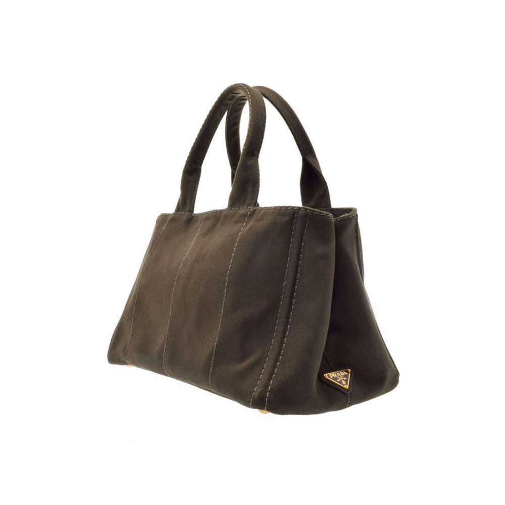 Prada Tote Khaki Green Canvas Bag Canapa